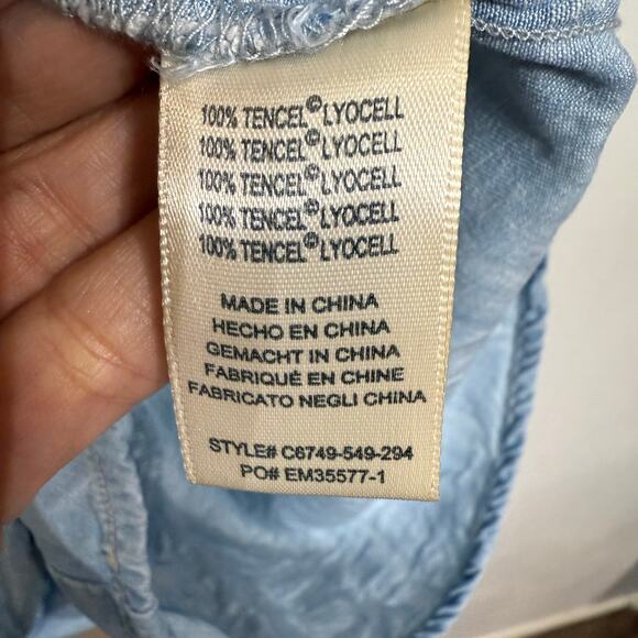 Anthropologie Cloth & Stone Light Denim Chambray Romper Sz S - Picture 7 of 13